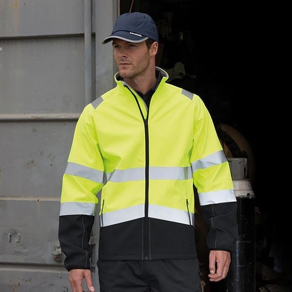 Ochronna Męska Kurtka Softshell Z Nadrukiem. Czarne kurtki softshell damskie RESULT, l, bez wzorów, z materiału, bez kaptura. Za 196.99 zł.