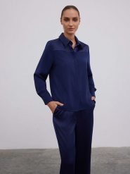 BGN Koszula w kolorze granatowym rozmiar: 36. Niebieskie koszule damskie BGN, bez wzorów, bez kołnierzyka, bez ramiączek. Za 144.24 zł.