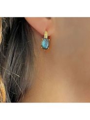 Les Petites Précieuses Pozłacane kolczyki rozmiar: onesize. Niebieskie kolczyki damskie Les Petites Précieuses, z labradorytem, pozłacane. Za 213.69 zł.