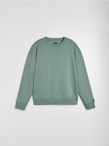 Bluza crewneck comfort fit z domieszką bawełny - zielony. Zielone bluzy bez kaptura męskie Sinsay, l, z bawełny. Za 29.99 zł.