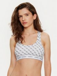 Guess Biustonosz top O97C01 KBOE1 Biały. Białe biustonosze Guess, xs, z aplikacjami, z bawełny, bez kołnierzyka. Za 89.99 zł.