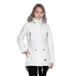 Parka Damska Wodoodporne Clea. Białe parki damskie Trespass, l, bez wzorów, z materiału. Za 181.99 zł.