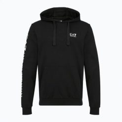 Bluza męska Emporio Armani EA7 Train Logo Series Extended Logo Hoodie. Czarne bluzy z kapturem męskie EA7 Emporio Armani, l, z bawełny. Za 399.99 zł.