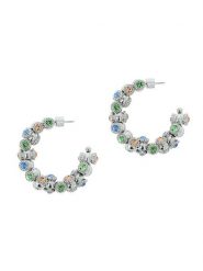 Otazu Kolczyki-półkreole z kryształami Swarovski rozmiar: onesize. Szare kolczyki damskie Otazu, z kryształem, z mosiądzu. Za 173.95 zł.