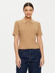 Tommy Hilfiger Sweter WW0WW43957 Beżowy Regular Fit. Brązowe swetry klasyczne damskie Tommy Hilfiger, s, z bawełny, bez kołnierzyka. Za 319.99 zł.