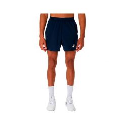 7-calowe spodenki Asics Court. Niebieskie szorty damskie Asics, bez wzorów, sportowe. Za 204.00 zł.