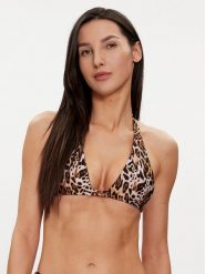 Guess Góra od bikini E4GJ21 MC04R Brązowy. Brązowe bikini damskie Guess, z aplikacjami. Za 399.99 zł.