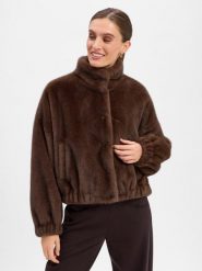 Weekend Max Mara kurtka ze sztucznego futra Kobiety Sztuczne włókno brązowy, 34. Brązowe kurtki damskie Weekend Max Mara, bez wzorów, z futra, bez kaptura. Za 2,099.95 zł.
