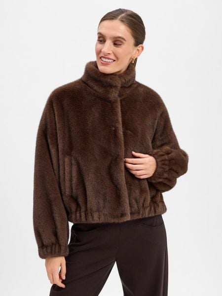 Weekend Max Mara kurtka ze sztucznego futra Kobiety Sztuczne włókno brązowy, 34. Brązowe kurtki damskie Weekend Max Mara, bez wzorów, z futra, bez kaptura. Za 2,099.95 zł.