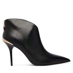 Botki LOVE MOSCHINO. Czarne botki damskie Love Moschino, bez obcasa, na szpilce, bez zapięcia. Za 1,339.00 zł.