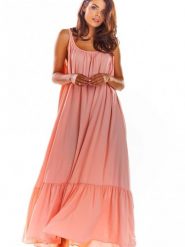 Sukienka Model A307 Pink - awama. Różowe sukienki damskie Awama, na lato, uniwersalny, bez wzorów, z elastanu, bez kołnierzyka, bez ramiączek, oversize. Za 340.97 zł.