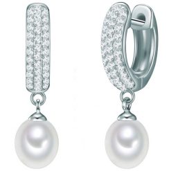 Valero Pearls Srebrne kolczyki kreole srebro wysokiej próby Cyrkonia Perła hodowlana słodkowodna srebrny Kolczyki koła 1 ct Damski. Szare kolczyki damskie Valero Pearls, z cyrkonią, srebrne. Za 279.99 zł.