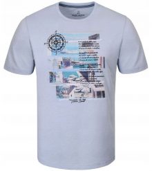 T-Shirt (Koszulka) Męska - Pako Jeans - Błękitna z Dużym Printem. Niebieskie t-shirty męskie Pako Jeans, l, bez wzorów, z bawełny, bez kołnierzyka. Za 69.00 zł.