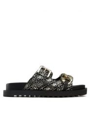 Guess Klapki Fatema FL6FAT FAL03 Czarny. Czarne klapki damskie Guess, z aplikacjami, z materiału, bez obcasa. Za 299.99 zł.