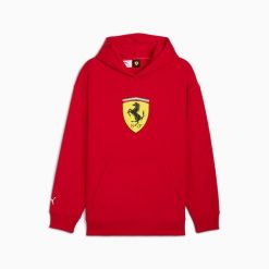 Bluza męska Puma FERRARI SPORTSWEAR SHIELD czerwona rozmiar M. Czerwone bluzy z kapturem męskie Puma, m, z bawełny. Za 298.49 zł.