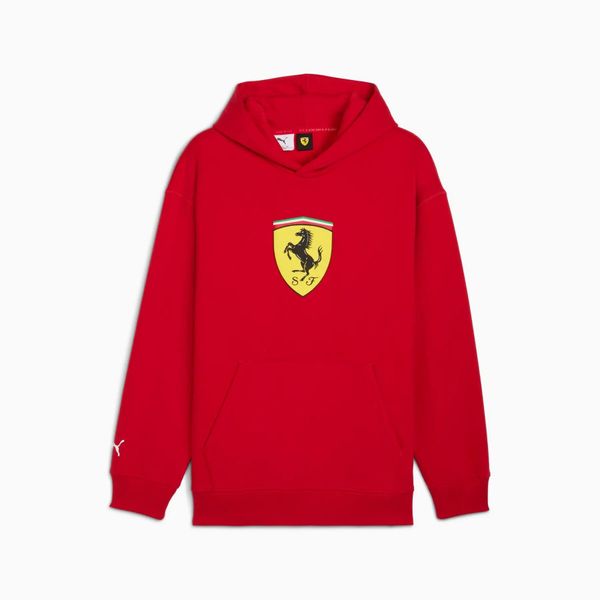 Bluza męska Puma FERRARI SPORTSWEAR SHIELD czerwona rozmiar M. Czerwone bluzy z kapturem męskie Puma, m, z bawełny. Za 298.49 zł.