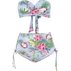 Bikini na fiszbinach (2 części) bonprix jasnoniebieski z nadrukiem. Niebieskie bikini damskie bonprix, bez wzorów. Za 99.99 zł.