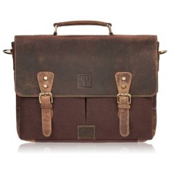 Torba męska na ramię brązowa Paolo Peruzzi T-07-BR. Brązowe torby na laptopa damskie Paolo Peruzzi, bez wzorów, z bawełny. Za 279.99 zł.