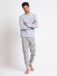 Peanuts Piżama w kolorze jasnoszarym rozmiar: M. Szare piżamy męskie Peanuts, m, bez wzorów, bez ramiączek. Za 165.99 zł.