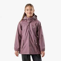Kurtka przeciwdeszczowa turystyka junior Swedemount Väderöarna Coat wodoodporna. Fioletowe kurtki damskie SWEDEMOUNT, m, bez wzorów, młodzieżowe, bez kaptura. Za 199.99 zł.