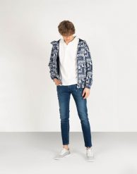 Pepe Jeans Kurtka "Tony" | PM402412 | Tony | Mężczyzna | Biały, Granatowy. Białe kurtki męskie Pepe Jeans, m, bez wzorów, z jeansu, bez kaptura. W wyprzedaży za 289.00 zł.