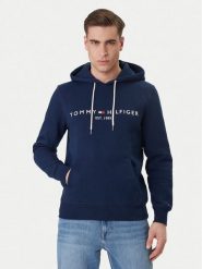 Tommy Hilfiger Bluza Logo MW0MW11599 Granatowy Regular Fit. Niebieskie bluzy bez kaptura męskie Tommy Hilfiger, m, z bawełny. Za 489.99 zł.
