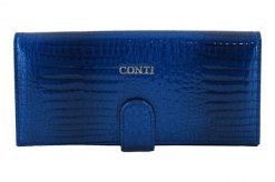 Portfel skórzany CONTI granatowy 515-A-4. Niebieskie portfele damskie CONTI, bez wzorów, z lakierowanej skóry. Za 169.99 zł.