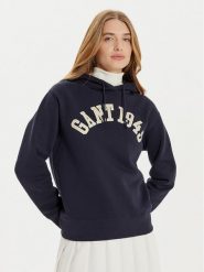 Gant Bluza 1949 Arch Graphic 4201262 Granatowy Loose Fit. Niebieskie bluzy bez kaptura damskie Gant, l, z bawełny. Za 329.99 zł.