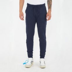 Spodnie fitness męskie fiondo niebieskie. Niebieskie spodnie sportowe męskie Legea, z bawełny. W wyprzedaży za 108.00 zł.