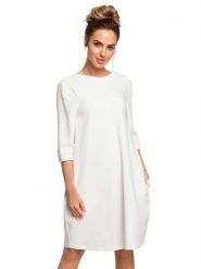 Made of emotion Sukienka w kolorze kremowym rozmiar: XXL. Brązowe sukienki damskie Made Of Emotion, xxl, bez wzorów, bez kołnierzyka, bez ramiączek, midi. Za 165.31 zł.