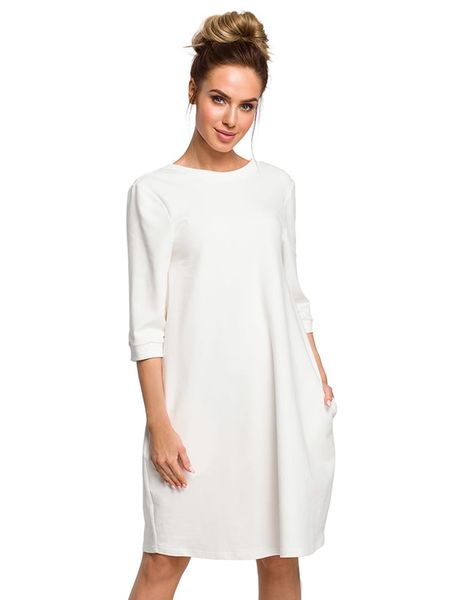 Made of emotion Sukienka w kolorze kremowym rozmiar: S. Brązowe sukienki damskie Made Of Emotion, s, bez wzorów, bez kołnierzyka, bez ramiączek, midi. Za 160.96 zł.