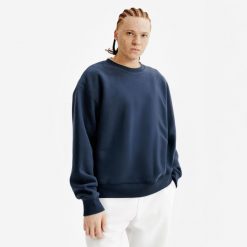 Bluza okrągły dekolt męska Elementals. Niebieskie bluzy bez kaptura męskie Decathlon, m, z bawełny. Za 169.99 zł.