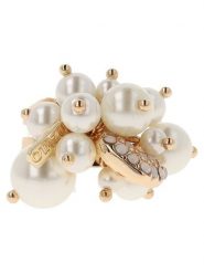 Otazu Pozłacany pierścionek z kryształami Swarovski i perłami rozmiar: onesize. Białe pierścionki damskie Otazu, z kryształem, pozłacane. Za 191.88 zł.