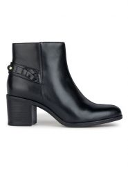 Geox Skórzane botki "Asheel" w kolorze czarnym rozmiar: 39. Czarne botki damskie Geox, eleganckie, bez obcasa, bez zapięcia. Za 268.55 zł.