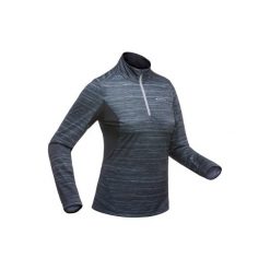 Koszulka turystyczna długi rękaw SH500 warm damska. Czarne t-shirty damskie QUECHUA, xs, bez wzorów, z elastanu, bez kołnierzyka. Za 49.99 zł.