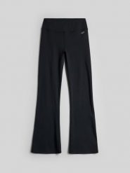 4F Legginsy dzianinowe z rozszerzanymi nogawkami damskie - czarne XL. Czarne legginsy damskie 4f, xl, bez wzorów, z dzianiny. Za 129.99 zł.
