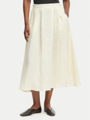 Marella Spódnica trapezowa Biada 2615101082 Écru Regular Fit. Białe spódniczki damskie Marella, bez wzorów, ze lnu, trapezowe. Za 689.99 zł.