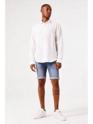 Garcia Bermudy dżinsowe w kolorze niebieskim rozmiar: W36. Niebieskie szorty męskie Garcia, z aplikacjami, klasyczne. Za 118.84 zł.