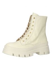 Steve Madden Skórzane botki w kolorze kremowym rozmiar: 40. Brązowe botki damskie Steve Madden, bez obcasa, bez zapięcia. Za 333.81 zł.