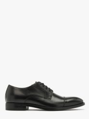 Czarne półbuty wizytowe męskie DIGBY. Czarne buty wizytowe męskie Ryłko, ze skóry, bez zapięcia. Za 379.99 zł.
