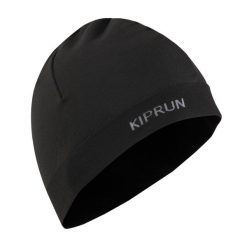 Czapka do biegania Kiprun seamless. Czarne czapki męskie KIPRUN, bez wzorów, z materiału, sportowe. Za 29.99 zł.