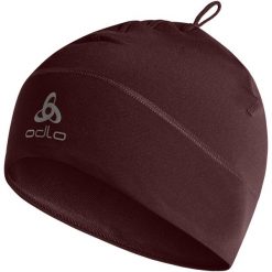 Czapka do biegania dla dorosłych Odlo Hat Polyknit Warm Eco. Brązowe czapki męskie Odlo, bez wzorów, sportowe. Za 71.99 zł.