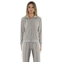 Bluza z zamek błyskawiczny na outdoor na co dzień. Zielone bluzy bez kaptura damskie LEONE 1947 APPAREL, z bawełny. W wyprzedaży za 134.57 zł.