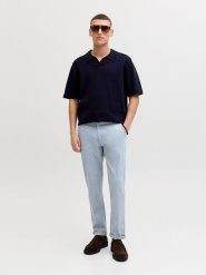 Jack & Jones Spodnie chino "Pstmarco" w kolorze błękitnym rozmiar: W32/L34. Niebieskie spodnie materiałowe męskie Jack & Jones, z aplikacjami, ze skóry. Za 130.99 zł.