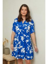 Curvy Lady Sukienka w kolorze niebiesko-białym rozmiar: 40/42. Białe sukienki damskie Curvy Lady, bez wzorów, z wiskozy, klasyczne, bez kołnierzyka, bez ramiączek, mini. Za 78.84 zł.