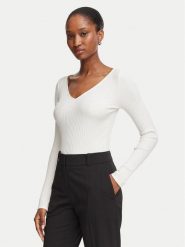 HUGO Bluzka Dumille 50571224 Biały Slim Fit. Białe bluzki damskie Hugo, l, bez wzorów, z bawełny, bez kołnierzyka, bez ramiączek. Za 399.99 zł.