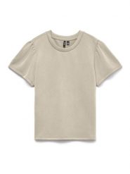 Vero Moda Koszulka w kolorze szarobrązowym rozmiar: S. Brązowe bluzki damskie Vero Moda, s, bez wzorów, bez kołnierzyka, bez ramiączek. Za 85.95 zł.