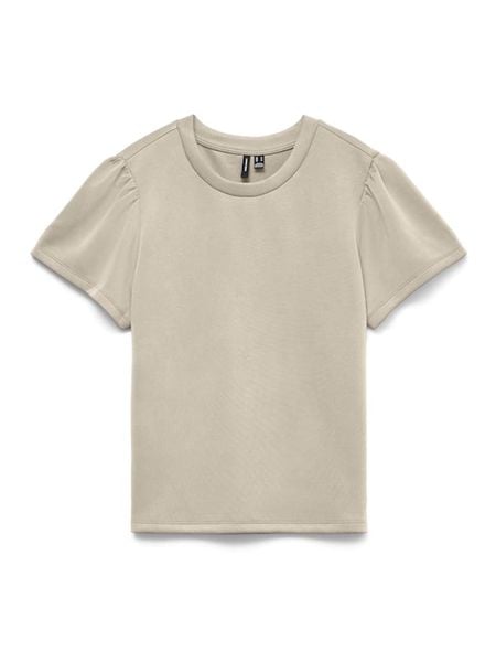 Vero Moda Koszulka w kolorze szarobrązowym rozmiar: S. Brązowe bluzki damskie Vero Moda, s, bez wzorów, bez kołnierzyka, bez ramiączek. Za 85.95 zł.