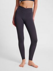 Damskie legginsy z wysokim stanem Hummel Wrap. Brązowe legginsy damskie HUMMEL, s, bez wzorów, z materiału. Za 207.30 zł.