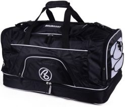 BRUBAKER torba sportowa 52 L - z przegrodą na mokre rzeczy i buty - czarna. Białe torby męskie na ramię X2, bez wzorów, z materiału, na ramię, duże. Za 188.99 zł.